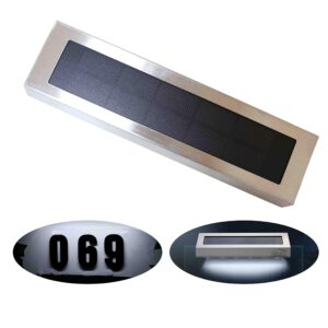 solar lights outdoor for house numbers - outdoor stainless steel 60 lumens solar light for address sign plate - wall light for home,garden and yard