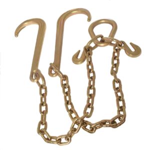 labwork 5/16 x 2 g70 tow chain j-hooks v-chain replacement for flatbed truck rollback wrecker carrier