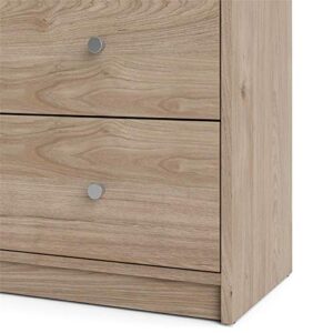 Tvilum Portland Contemporary 6 Drawer Double Dresser in Jackson Hickory