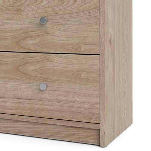 Tvilum Portland Contemporary 6 Drawer Double Dresser in Jackson Hickory