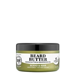 softsheen-carson magic men's grooming conditioning beard butter with cocoa butter and cedarwood oil, moisturizes, softens and define with no drying alcohol, 3.5 ounces