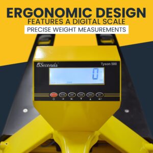 5Seconds - Steel Pallet Jack with Scale, Battery-Powered Hand Lift Jack Tool with LED Display, Safe Moving Equipment for Industrial & Commercial Use, 48" L x 27" W x 47”H, 5000lb Capacity