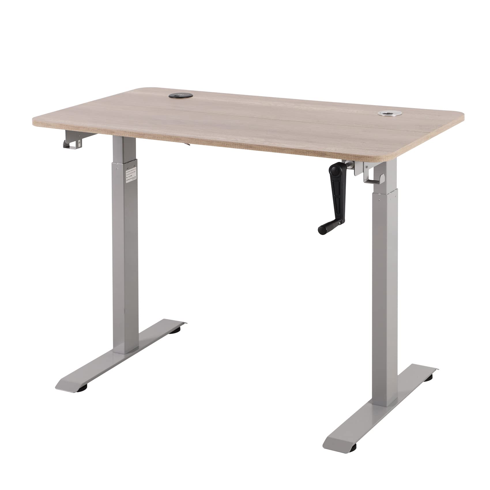 UNICOO Crank Standing Desk, Height Adjustable Sit to Stand Up Desk,Home Office Table, Computer Table, Portable Writing Desk (Black Walnut Top/Black Frame - NTCSET-01-BWB)