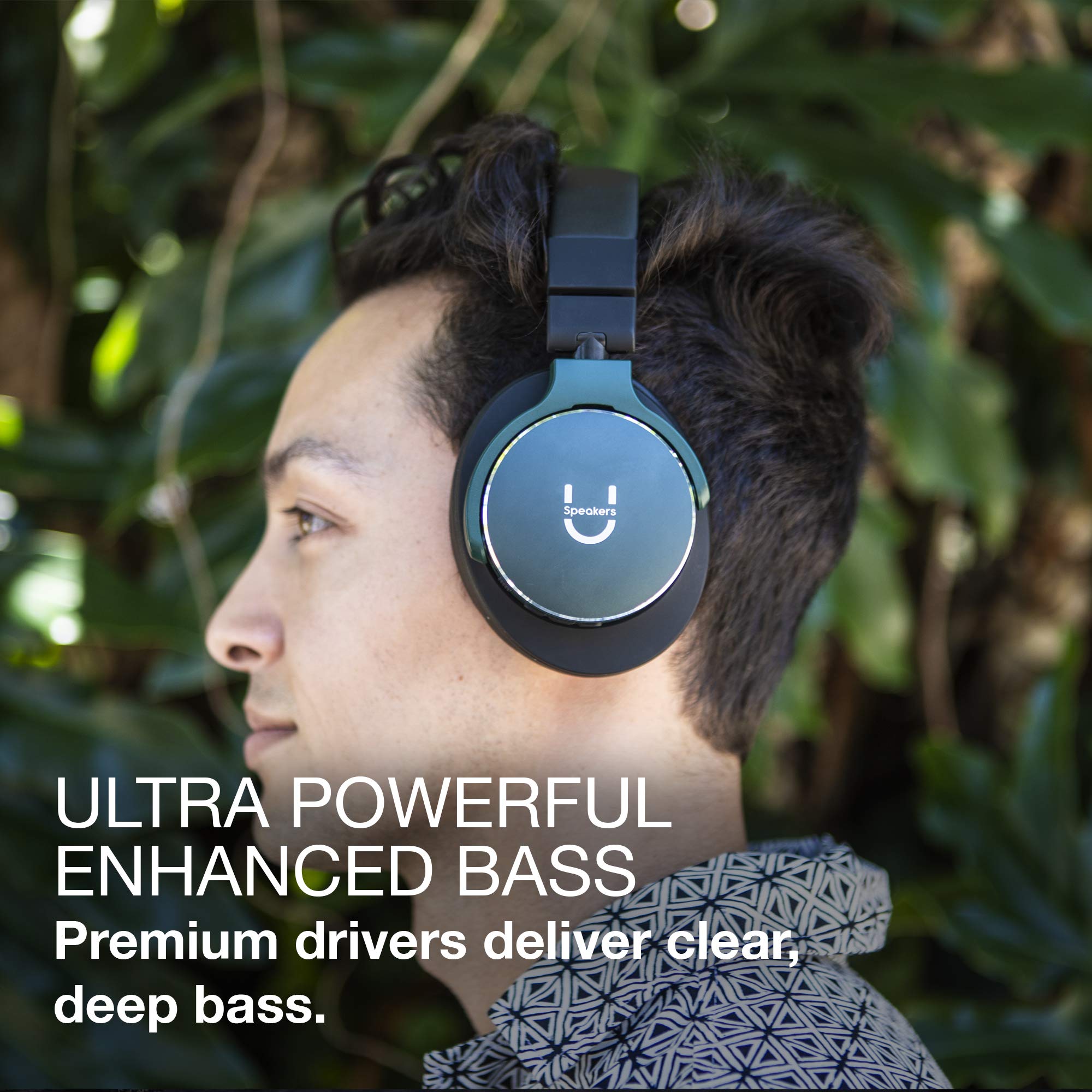 U Evolve Wireless Headphones, Lux Memory Foam Cushion Earpads, High-Fidelity Audio Deep Bass Active Noise Cancelling Over Ear Headphones with Microphone Bluetooth, 25 Hours Playtime