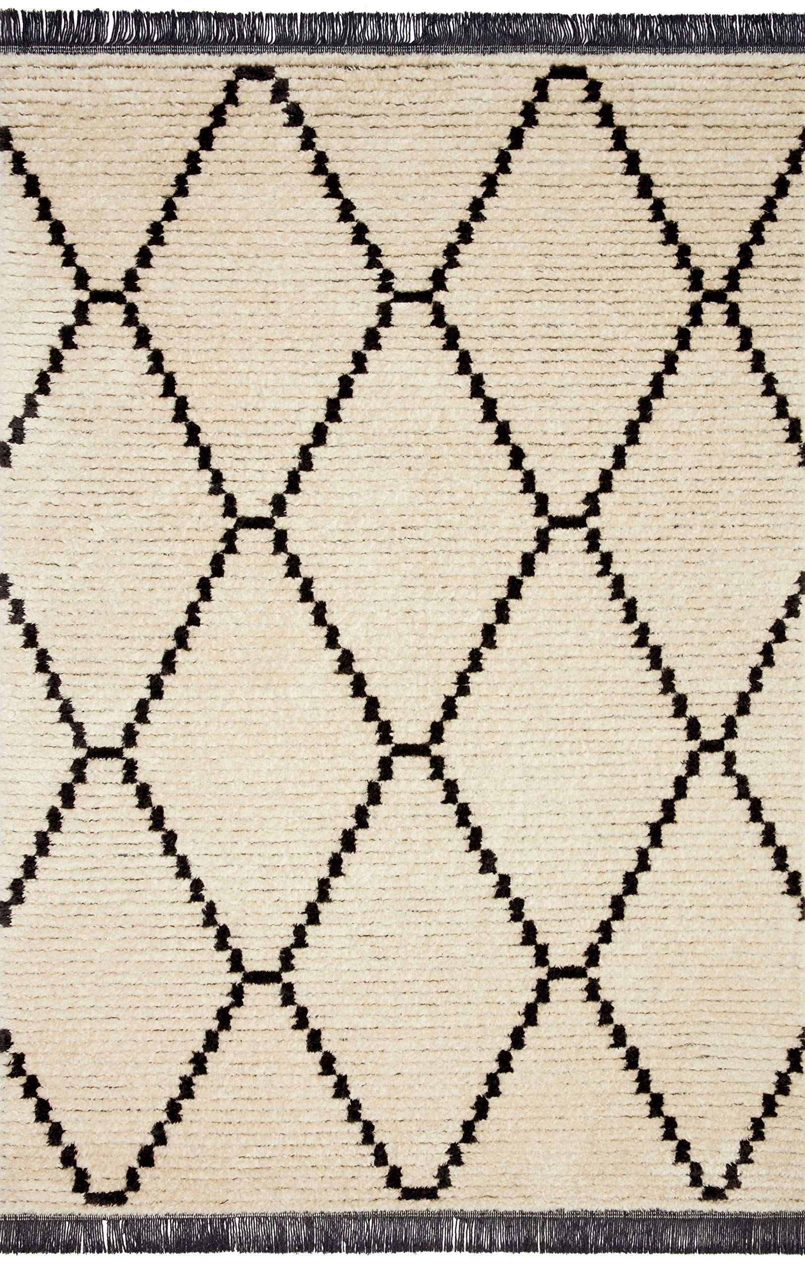 Chris Loves Julia x Loloi Alice Collection ALI-04 Cream / Charcoal 6'-5" x 9'-2" Area Rug