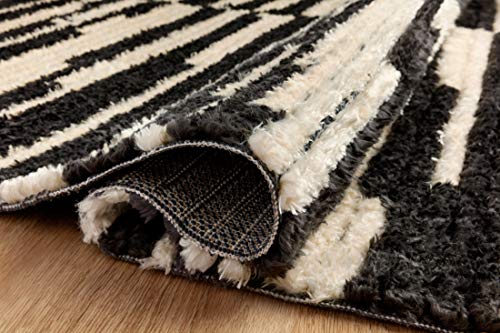 Chris Loves Julia x Loloi Alice Collection ALI-03 Cream / Charcoal 18" x 18" Sample Rug