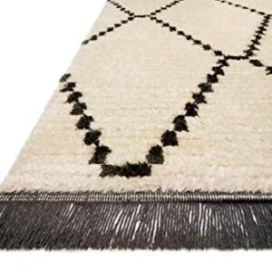 Loloi Chris Loves Julia x Loloi Alice Collection ALI-04 Accent Rug 2'-7" x 4' Cream/Charcoal Rectangular 0.5" Thick