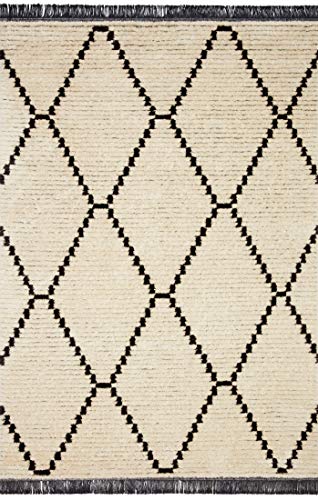 Loloi Chris Loves Julia x Loloi Alice Collection ALI-04 Accent Rug 2'-7" x 4' Cream/Charcoal Rectangular 0.5" Thick