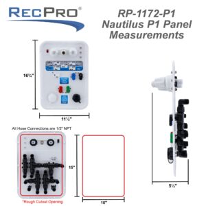 RecPro RV Water Management Panel | Nautilus P1 | 8-Function City-Water Fill (No, Don't Include Install Kit) | Made in USA