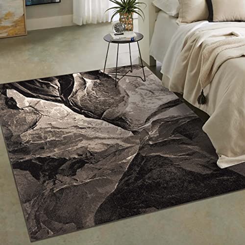 LUXE WEAVERS Lagos Collection 8050 Grey 8x10 Abstract Area Rug