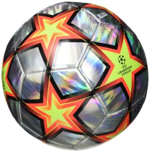 adidas unisex-adult finale 21 training hologram foil soccer ball multicolor/solar red/solar yellow/black 5