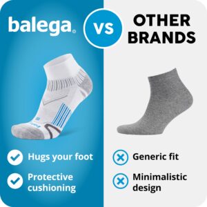 Balega Enduro Reflective Arch Support Performance Quarter Athletic Running Socks for Men and Women (1 Pair), black/neon green, medium