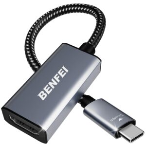 benfei usb type-c to hdmi adapter [thunderbolt 3/4 compatible] with iphone 15 pro/max, macbook pro/air 2023, ipad pro, imac, s23, xps 17, surface book 3 and more
