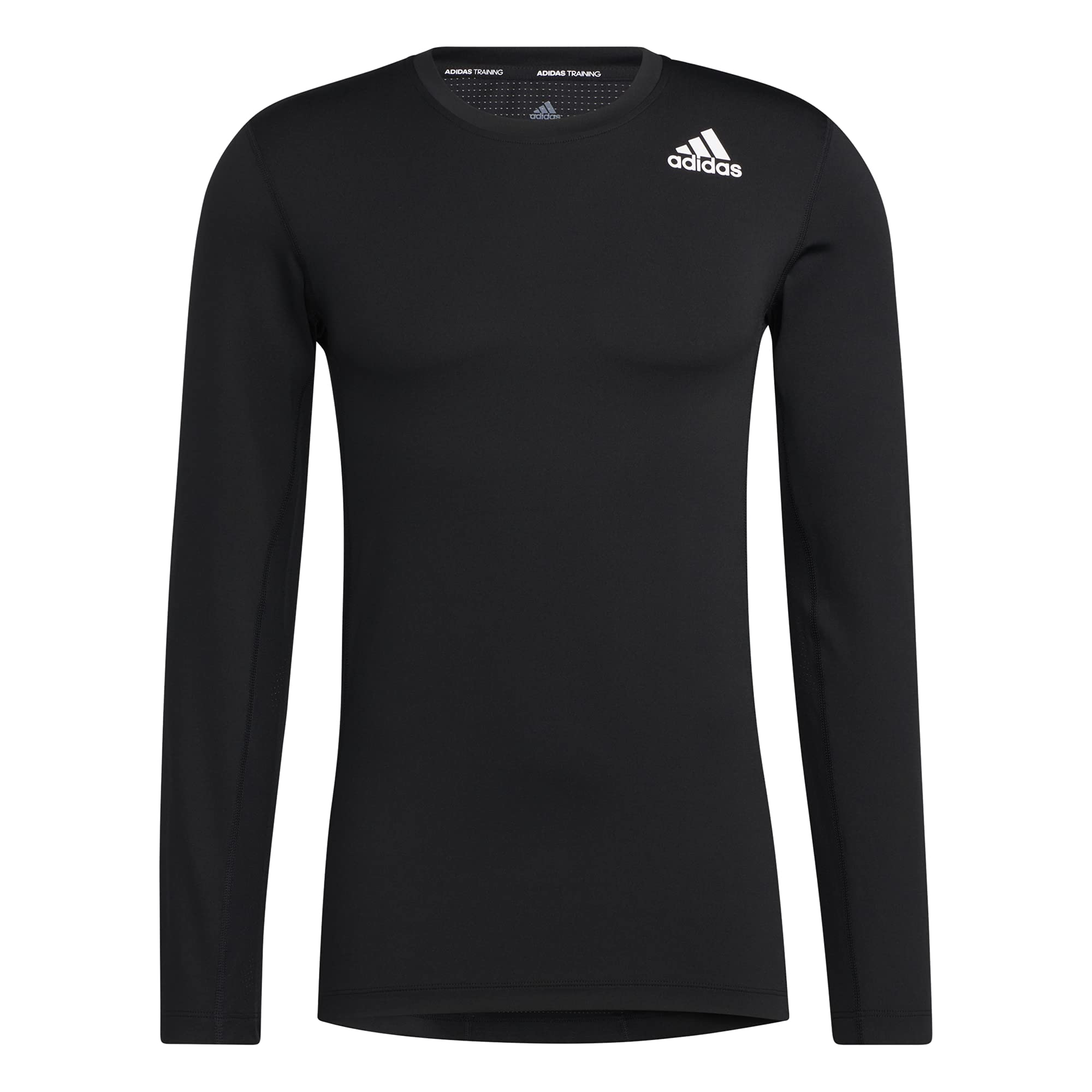 adidas Men's Techfit Fitted Long Sleeve Tee, Black, Medium