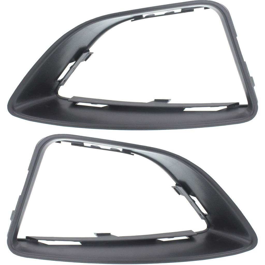 For Ford Fusion Fog Light Cover 2010 2011 2012 Driver and Passenger Side Pair/Set | Textured Black | DOT/SAE Compliance | FO1038121 + FO1039121 | AE5Z17E811EA + AE5Z17E810EA