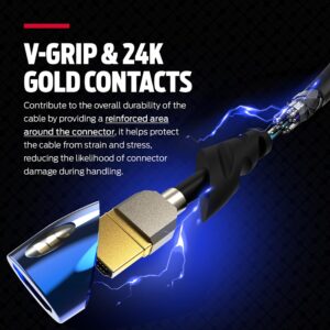 Monster 8Ft Ultra High-Speed Cobalt 2.1 HDMI Electronic Cable - 48Gbps with eARC, 8K at 60Hz for Superior Video Sound Quality for Playstation PS5, Xbox Series X, Roku, Apple, Smart Television