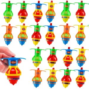 20 pack led light up flashing ufo spinning tops for kids, gyroscope novelty bulk toys goodie boys and girls best party favors