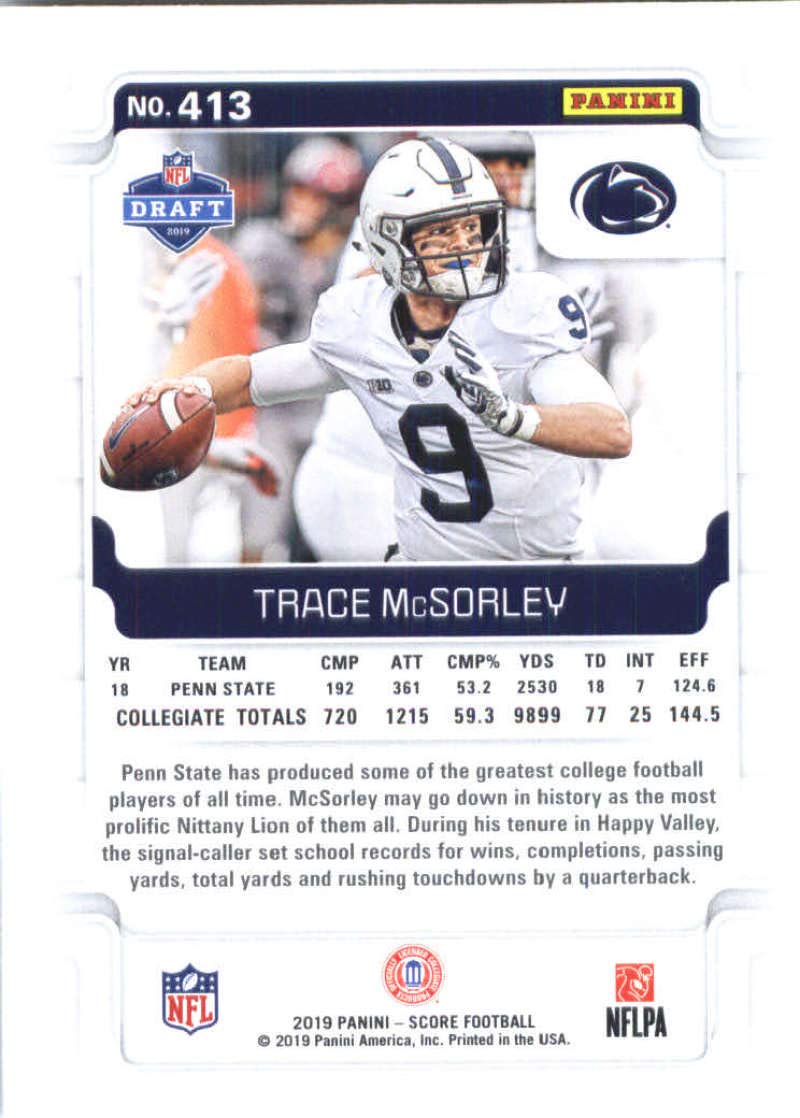 2019 Score #413 Trace McSorley RC Rookie Penn State Nittany Lions NFL Football Trading Card