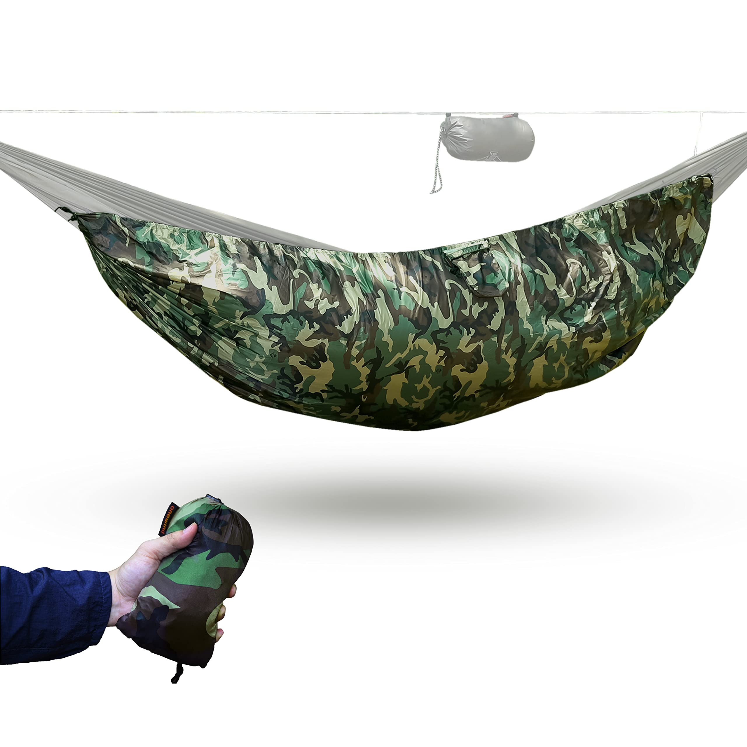 Onewind Premium Hammock Underquilt Protector for Single and Double Hammock, Lightweight Durable Protective Cover with Insulation for Camping, Backpacking and Travel, Camo Print