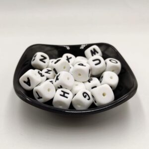 50pcs 12mm Silicone Alphabet Letter Beads Cube 26 Letter Beads DIY Jewelry Making Name Bracelets Necklaces Accessories