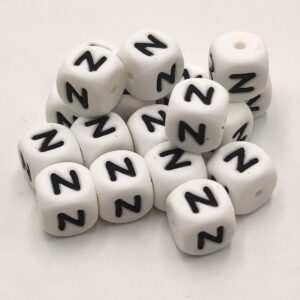 50pcs 12mm Silicone Alphabet Letter Beads Cube 26 Letter Beads DIY Jewelry Making Name Bracelets Necklaces Accessories