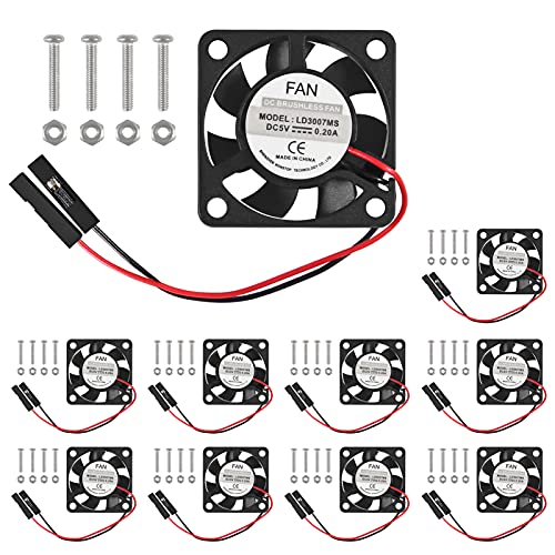 for Raspberry Pi Fan, 10Pcs for Raspberry Pi CPU Cooling Fan Heatsink Cooler Radiator Connector Separating One-to-Two Interface 3.3V 5V for Raspberry Pi4 Pi3 B+, Pi 3, Pi 2, Pi 1 B+