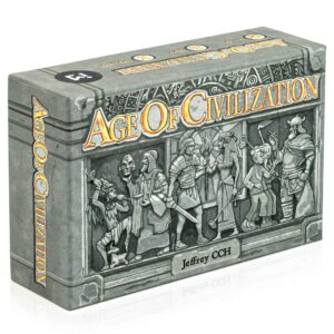 age of civilization strategy card game, board games, pocket, travel and family friendly 1-4 players board game adventure and brain teaser