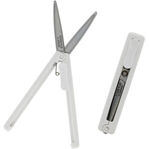 sun-star slarino travel ready compact scissors - pocket sized & portable, white s3719995