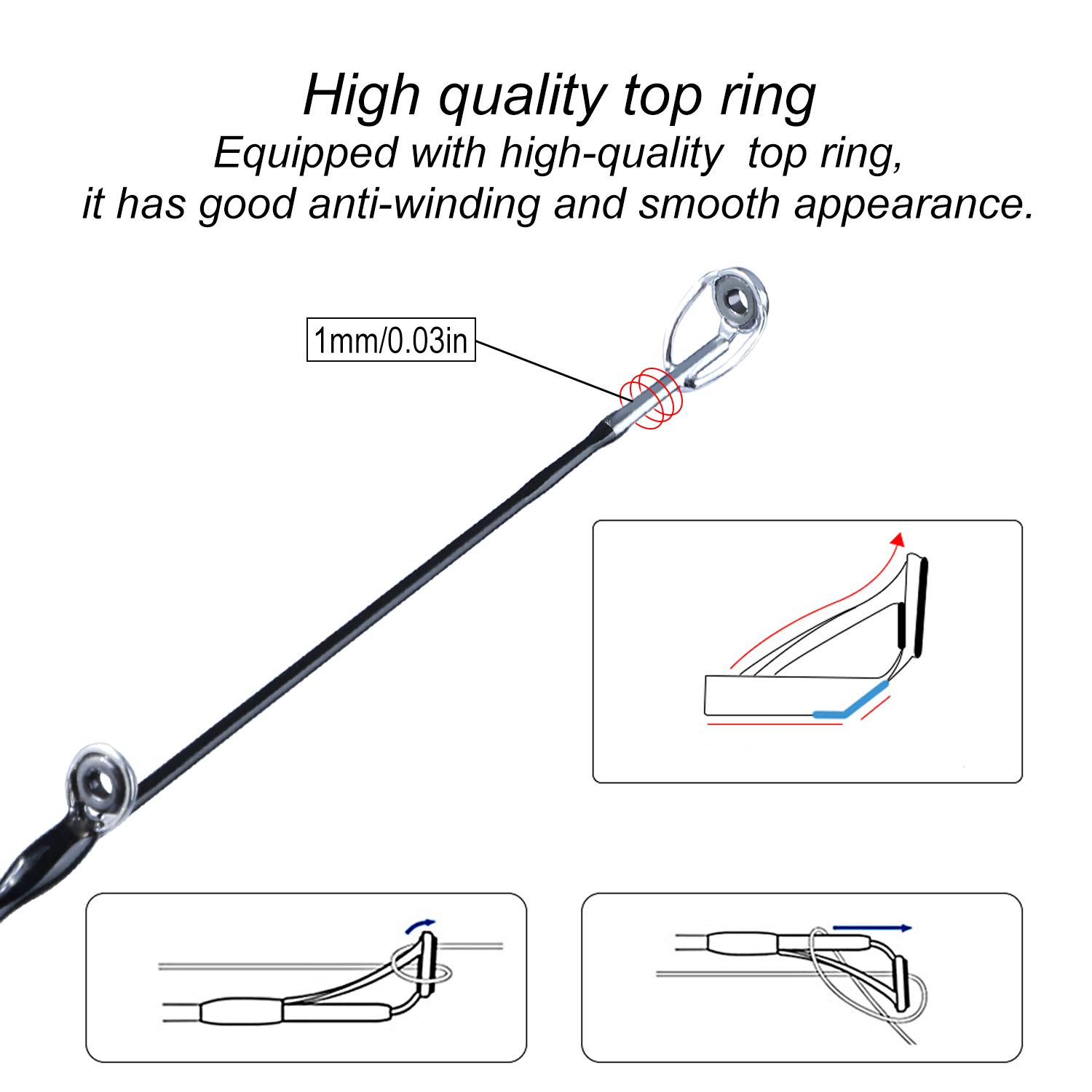 Sougayilang Fishing Rods Ultra-Sensitive Carbon Spinning Rods Blanks with Comfort EVA Grip Rod Handle 2 Pieces Trout Rod