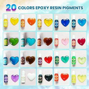 Catcrafter 13oz Epoxy Resin Kit with 20 Colors Resin Pigments - Crystal Clear Resin Epoxy for Art Decorations & Jewelry Making. All in One Beginner Kit with Tools and Instructions