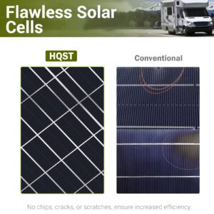 HQST 190W 12V Monocrystalline Solar Panel w Solar Connectors High Efficiency Module PV Power for Battery Charging Boat, Caravan, RV and Any Other Off Grid Applications