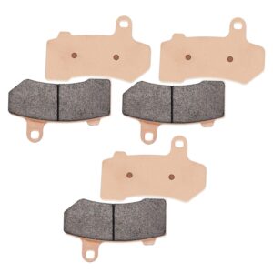 ransoto 2front & 1rear sintered brake pads kit - compatible with 2008-2022 harley road glide, flhr road king, flhx street glide, electra glide ultra classic - replaces fa409 41854-08