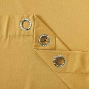Gold Yellow Curtains For Bedroom 63 Inches Long Top Grommet Drapes Light Blocking Thermal Insulated Windows Room Darkening Yellow Blackout Curtains For Office 52 X 63 Inch Length 2 Panels Pack