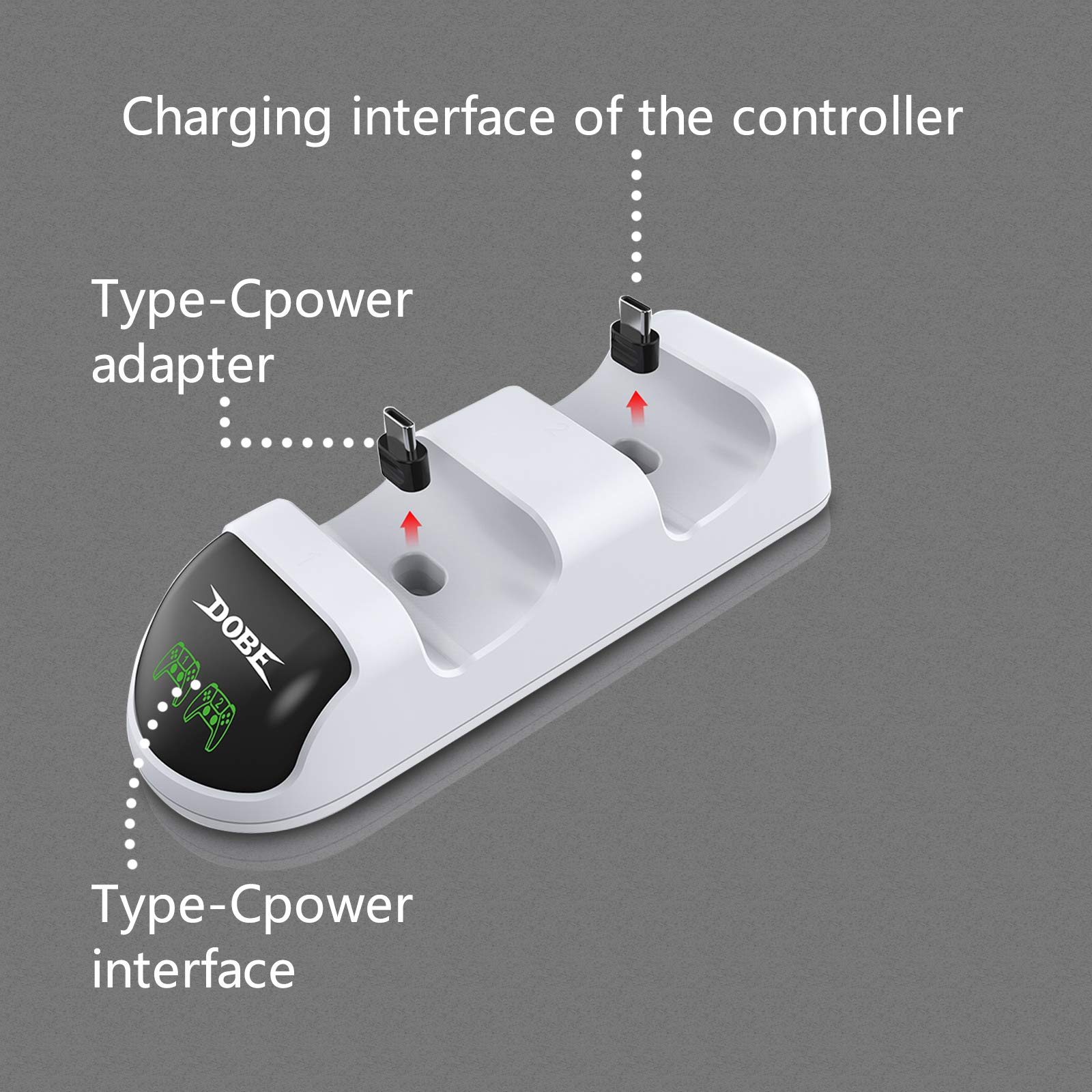 ECHZOVE PS5 Controller Charger, PS5 Controller Charger Station, Charging Dock for Playstation 5 Controller