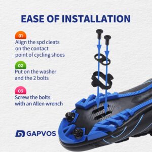 GAPVOS Bike Cleats, Durable Cycling Cleats, Bike Clips Compatible with Shimano SM-SH51 Pedals SPD Cleats for Cycling Shoes, Spin Shoes, Indoor Cycling & Mountain Bike Cleats