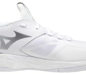 Mizuno Men's Wave Momentum 2 Volleyball Shoe | Indoor Court Shoe | White/Silver | US Men's 11.5