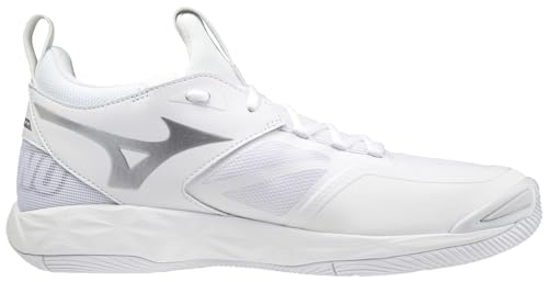 Mizuno Men's Wave Momentum 2 Volleyball Shoe | Indoor Court Shoe | White/Silver | US Men's 11.5