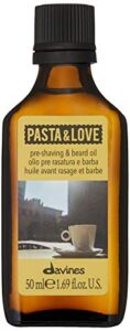 davines pasta & love men's hydrating and protective pre-shaving plus beard oil, weightless and residue-free, 1.69 fl. oz.