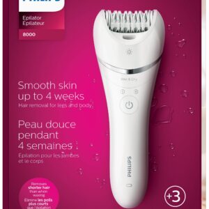 Philips Beauty Epilator Series 8000 for Women, with 3 Accessories, BRE700/04