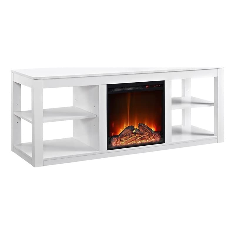 Beaumont Lane Electric Fireplace Heater TV Stand Console in White