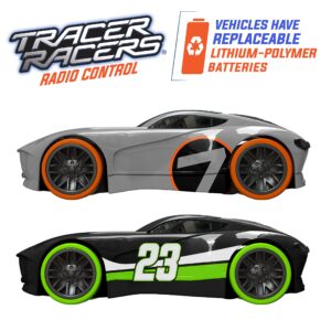 Tracer Racers 2.4 GHz Radio Control Remote Slot-less, Cordless Racing Super Loop Speedway Track Set with Two Cars