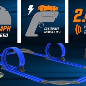 Tracer Racers 2.4 GHz Radio Control Remote Slot-less, Cordless Racing Super Loop Speedway Track Set with Two Cars