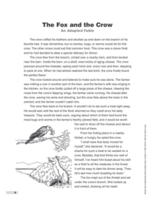 the fox and the crow: an adapted fable (lexile 930)