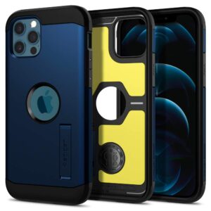 spigen tough armor [extreme protection tech] designed for iphone 12 / designed for iphone 12 pro case (2020) - navy blue