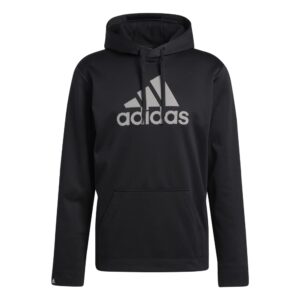 adidas men's game and go pullover hoodie, black/black, medium