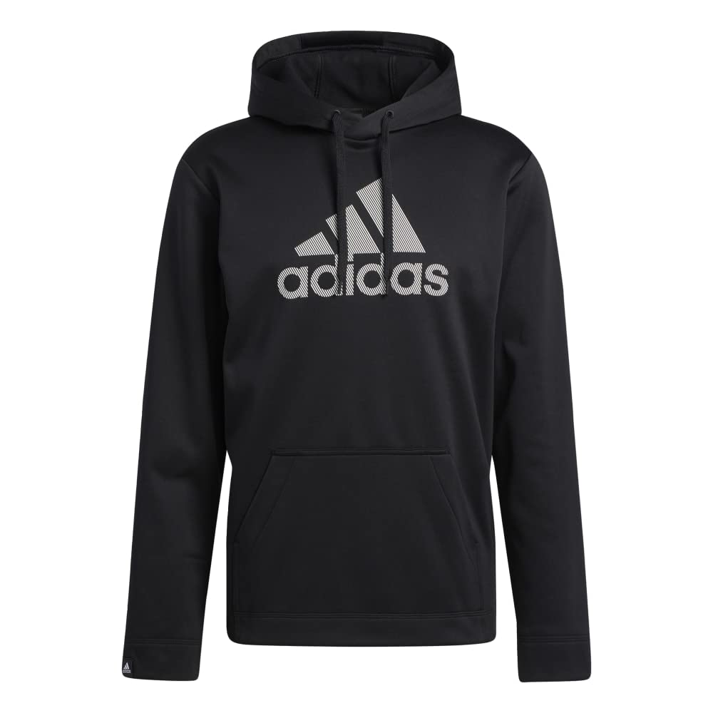 adidas Men's Game and Go Pullover Hoodie, Black/Black, Medium