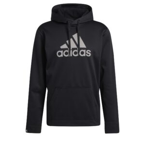 adidas Men's Game and Go Pullover Hoodie, Black/Black, Medium