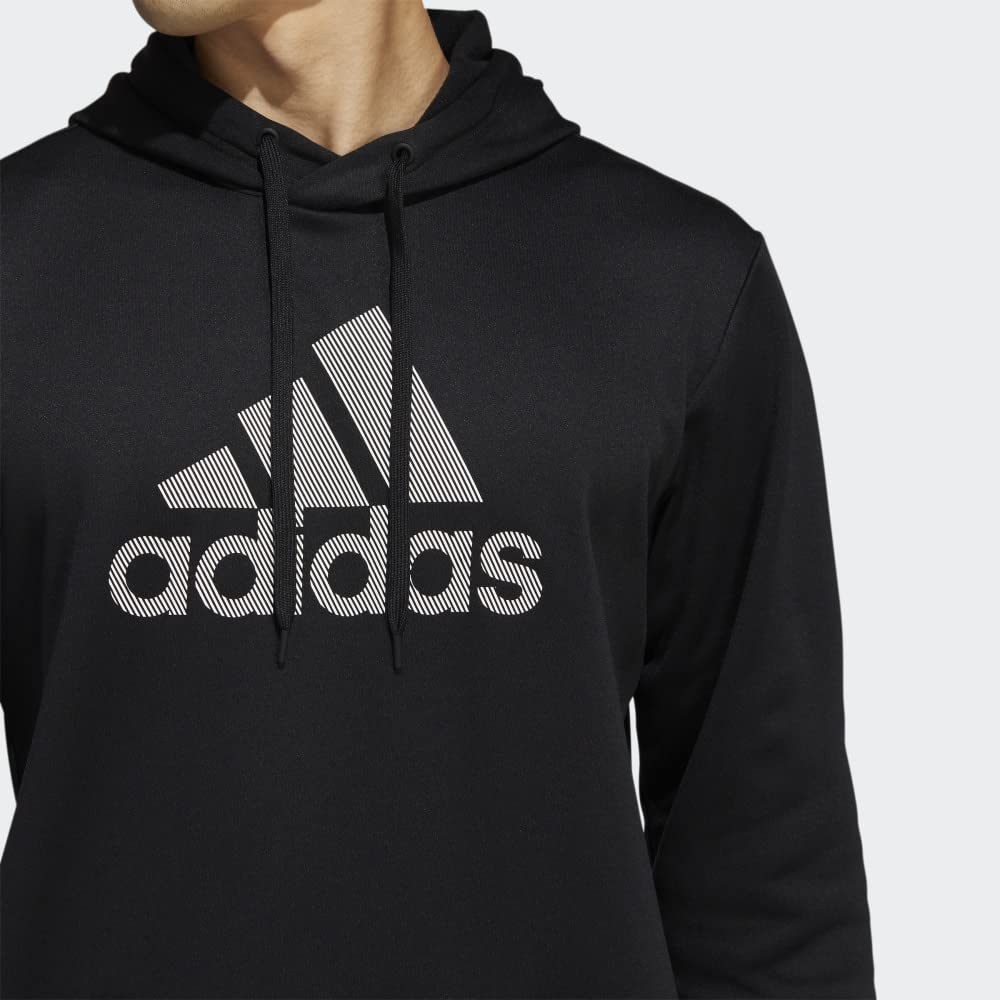 adidas Men's Game and Go Pullover Hoodie, Black/Black, Medium