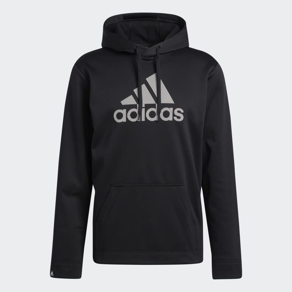 adidas Men's Game and Go Pullover Hoodie, Black/Black, Medium