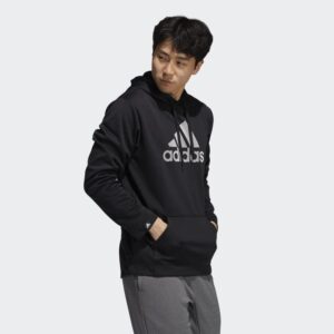 adidas Men's Game and Go Pullover Hoodie, Black/Black, Medium